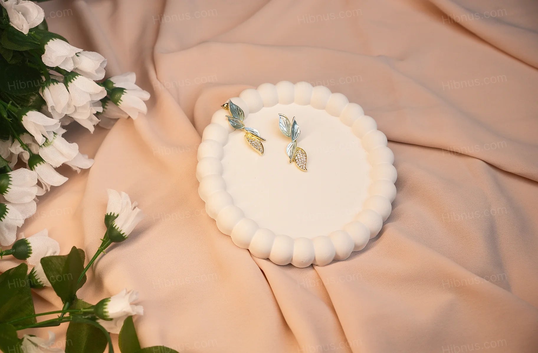 Aurora Frost Leaf Drop Earring