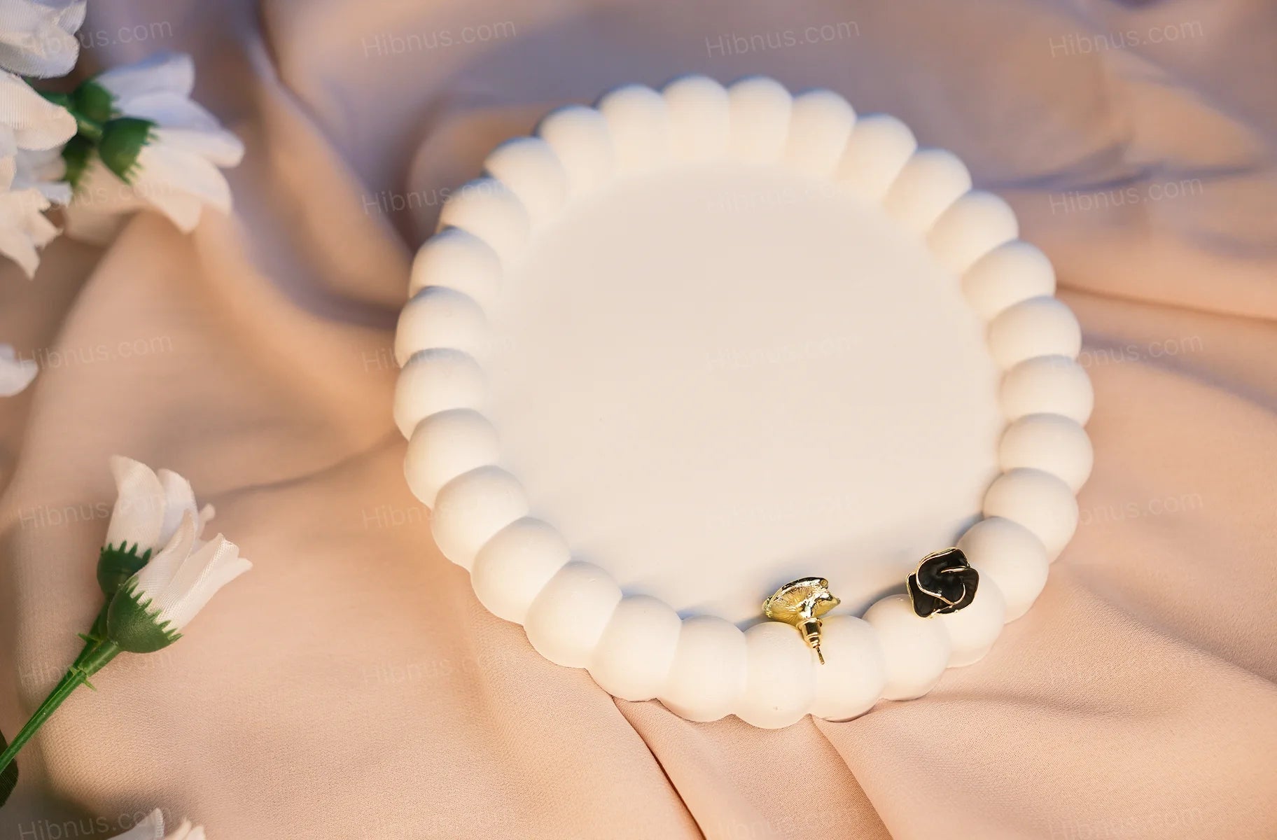 Black Rose Stud Earrings