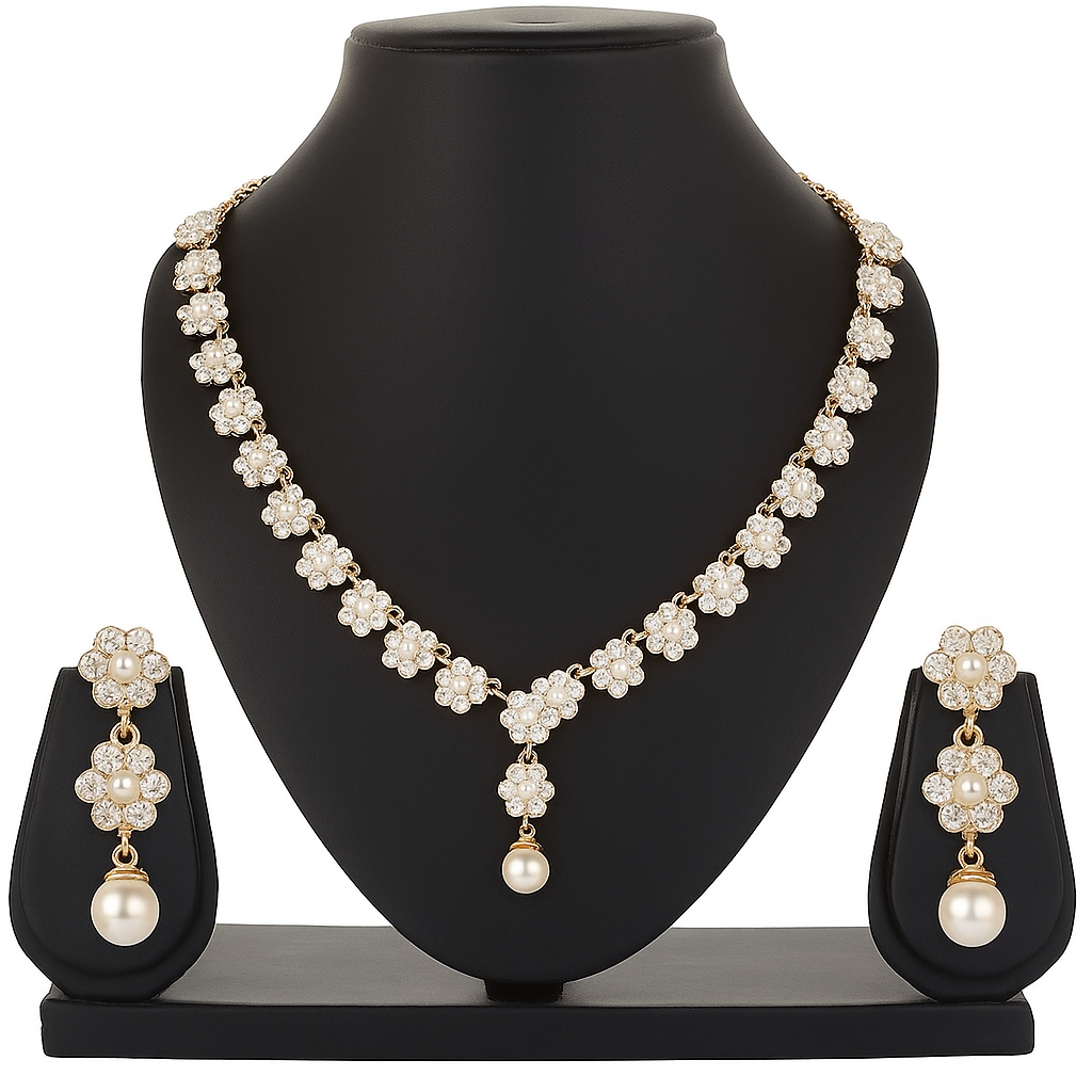 Pearl Blossom Necklace Set