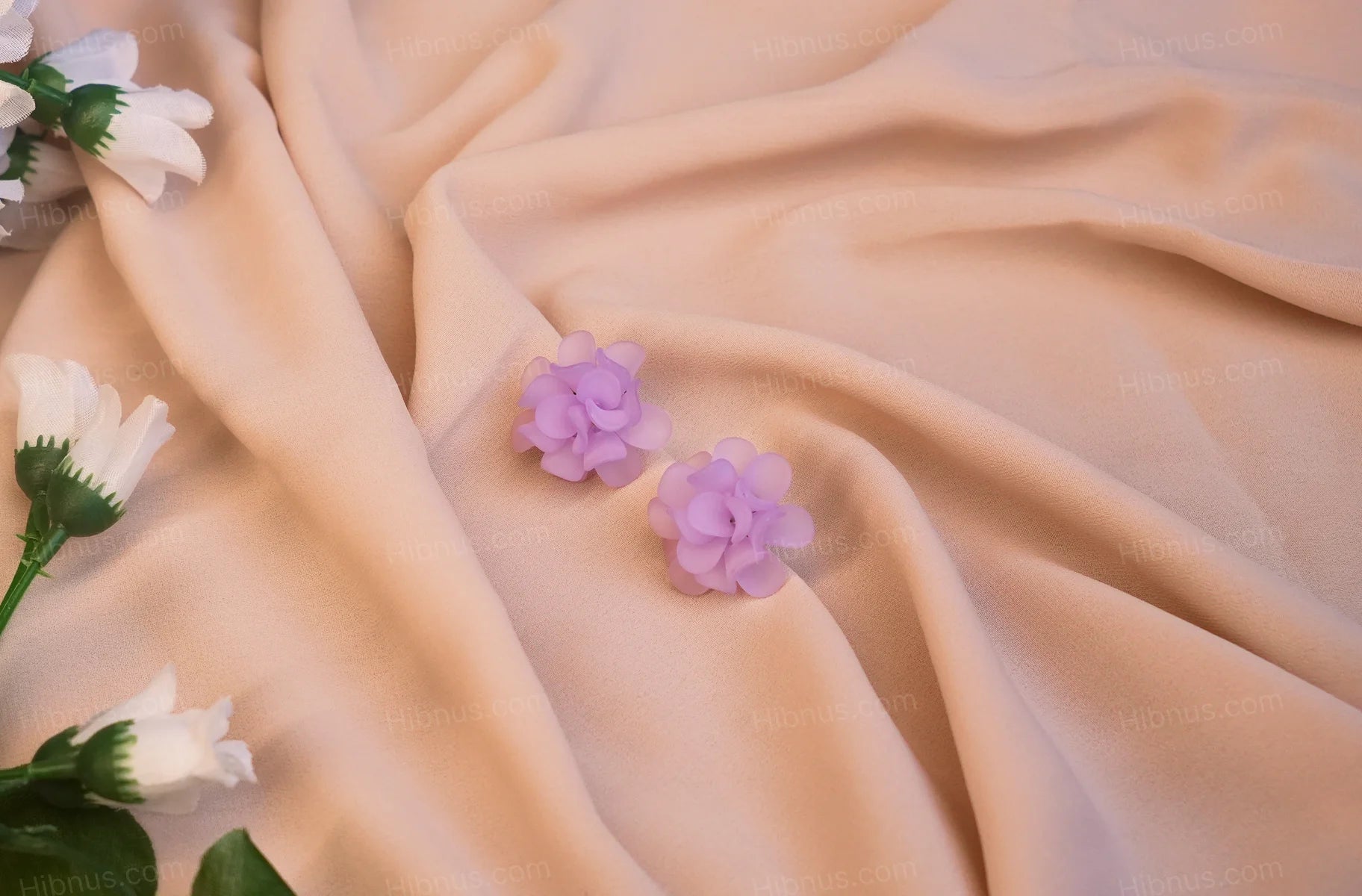 Blooming Lavender Petal Stud Earrings