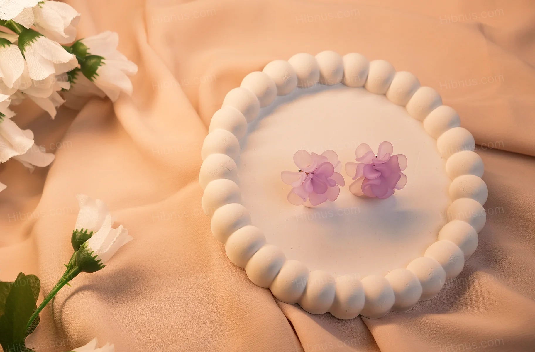 Blooming Lavender Petal Stud Earrings