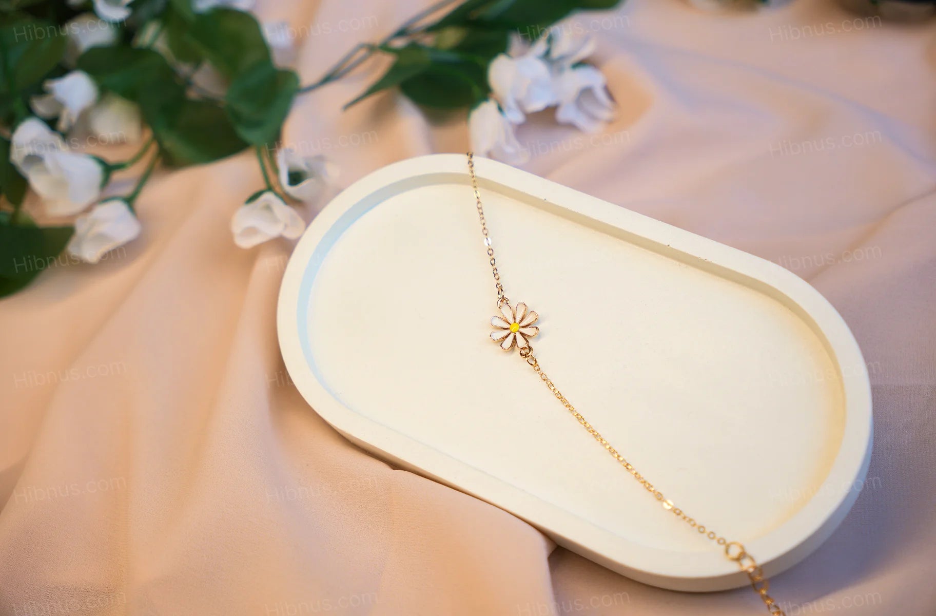 Golden Daisy Charm Bracelet