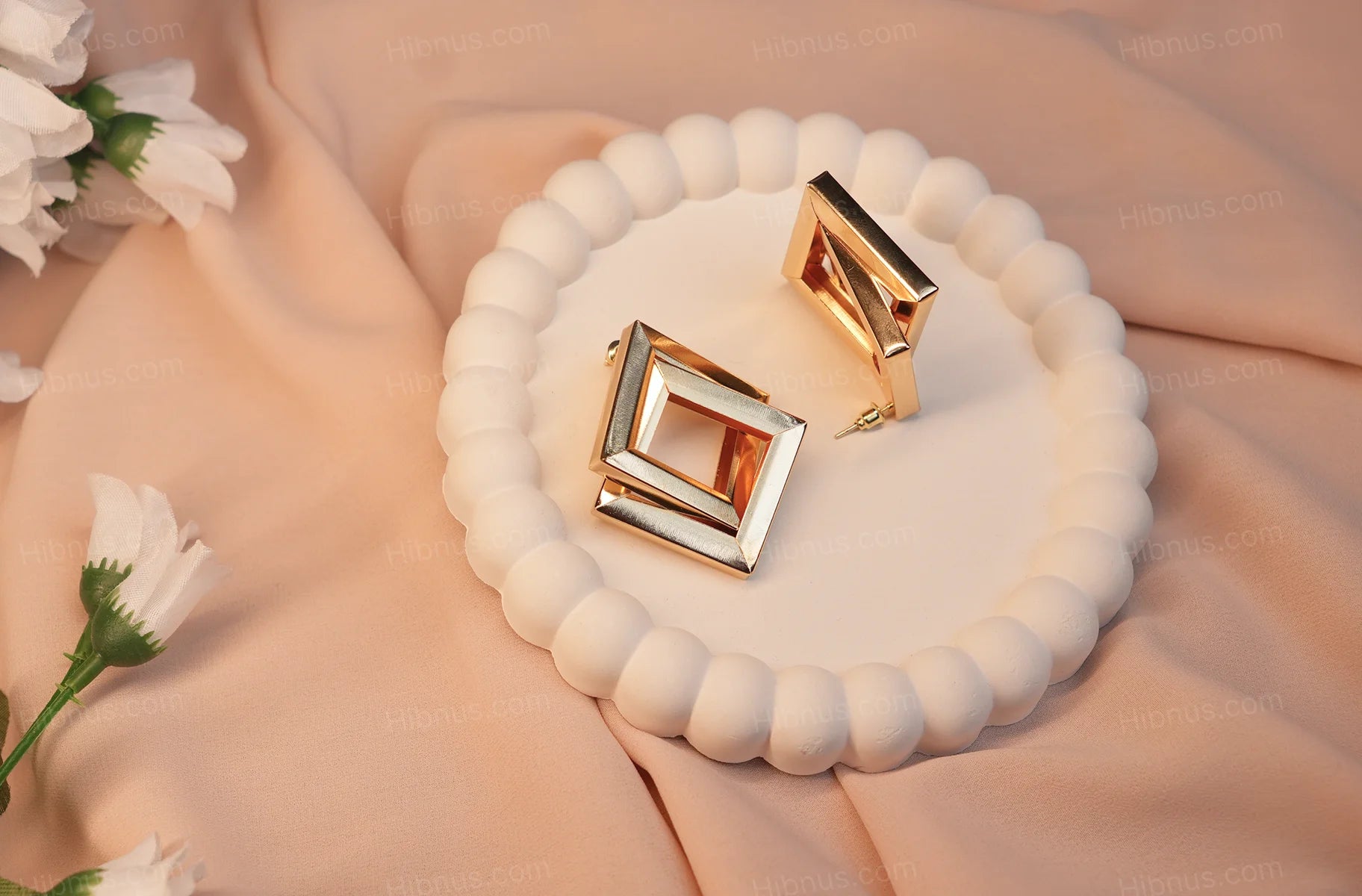 Double-layer square earrings