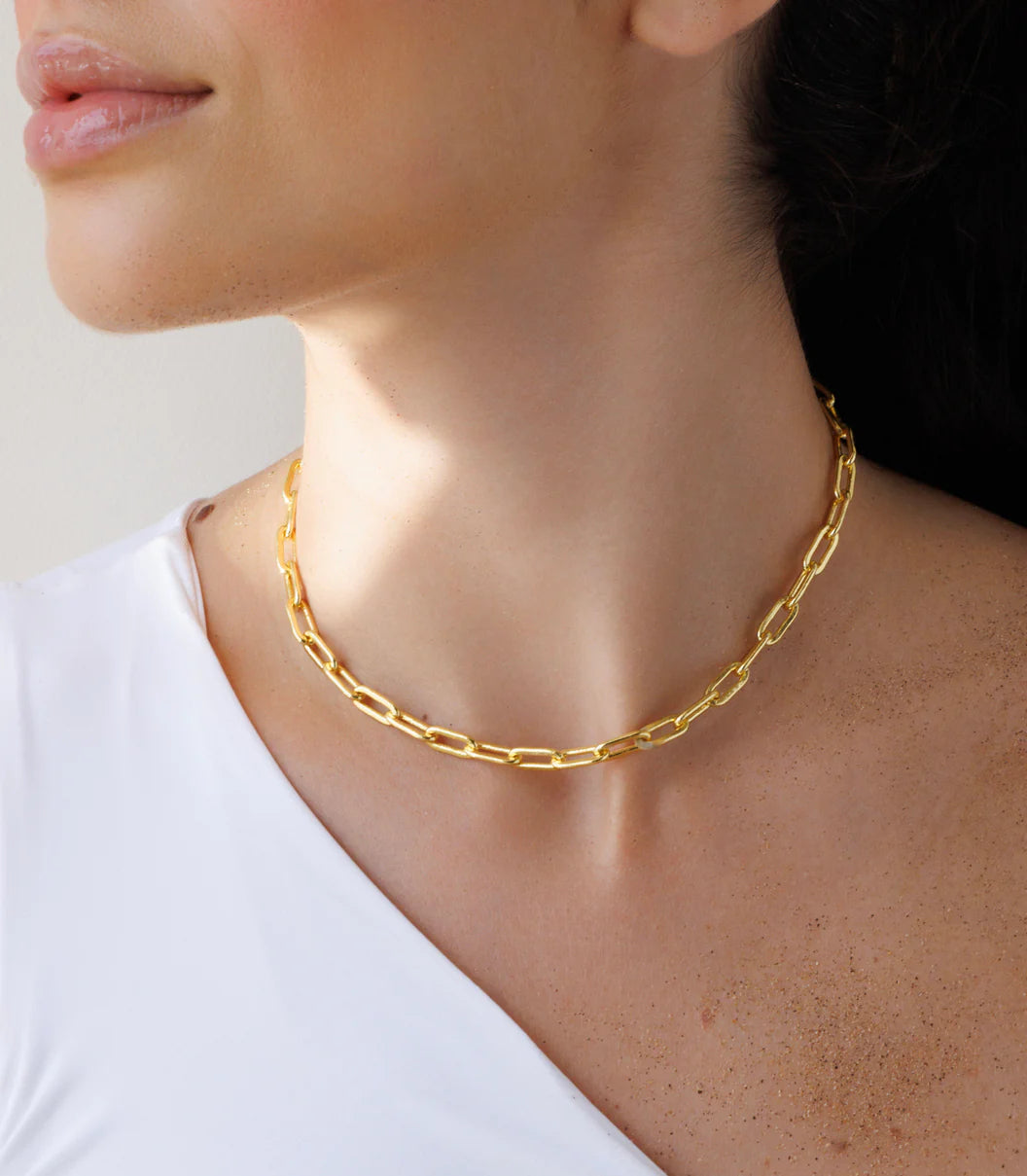 Minimalist Gold-Tone Link Chain Necklace