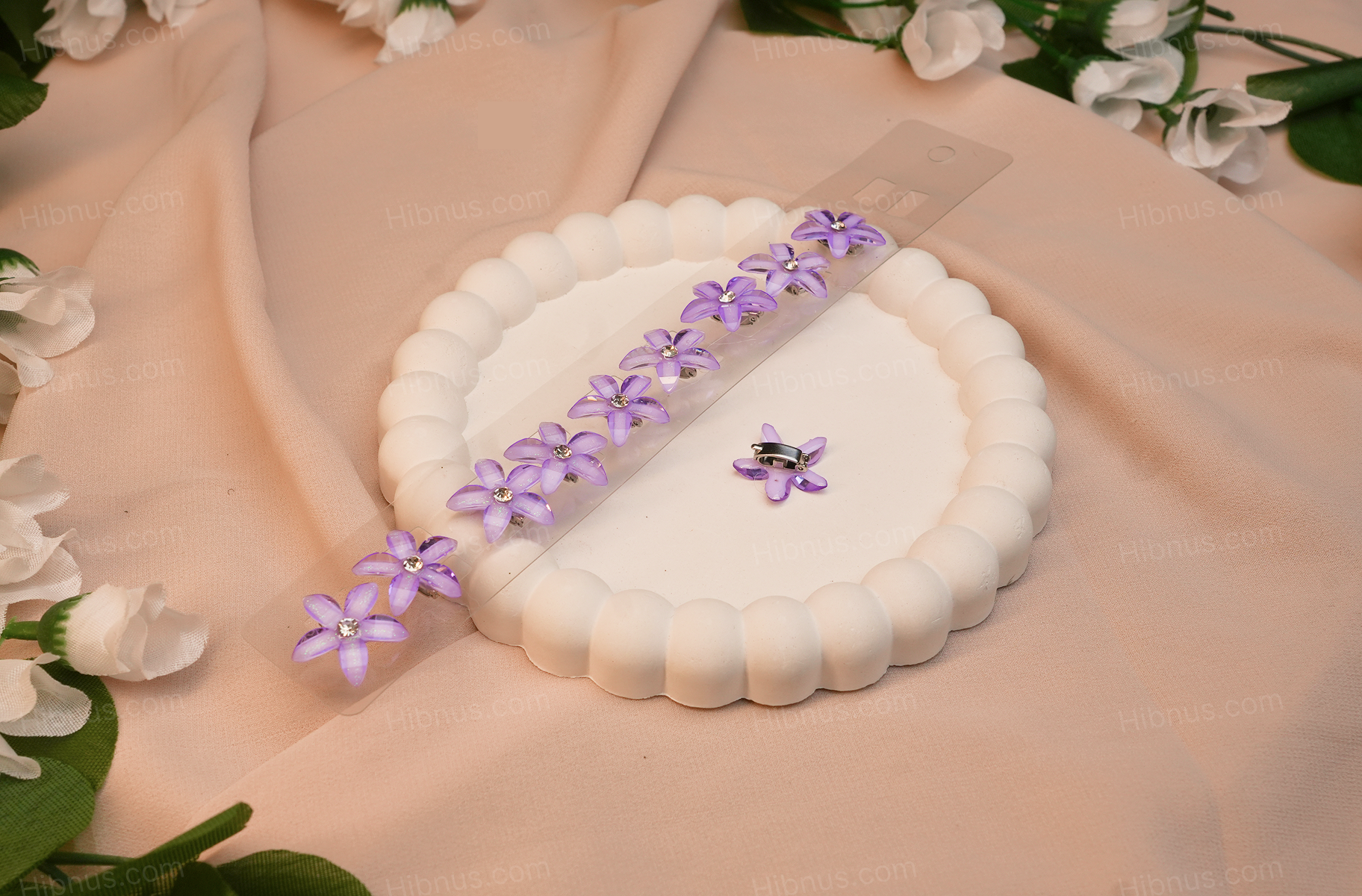 Children's small flower hair buckle hair clip - Purple