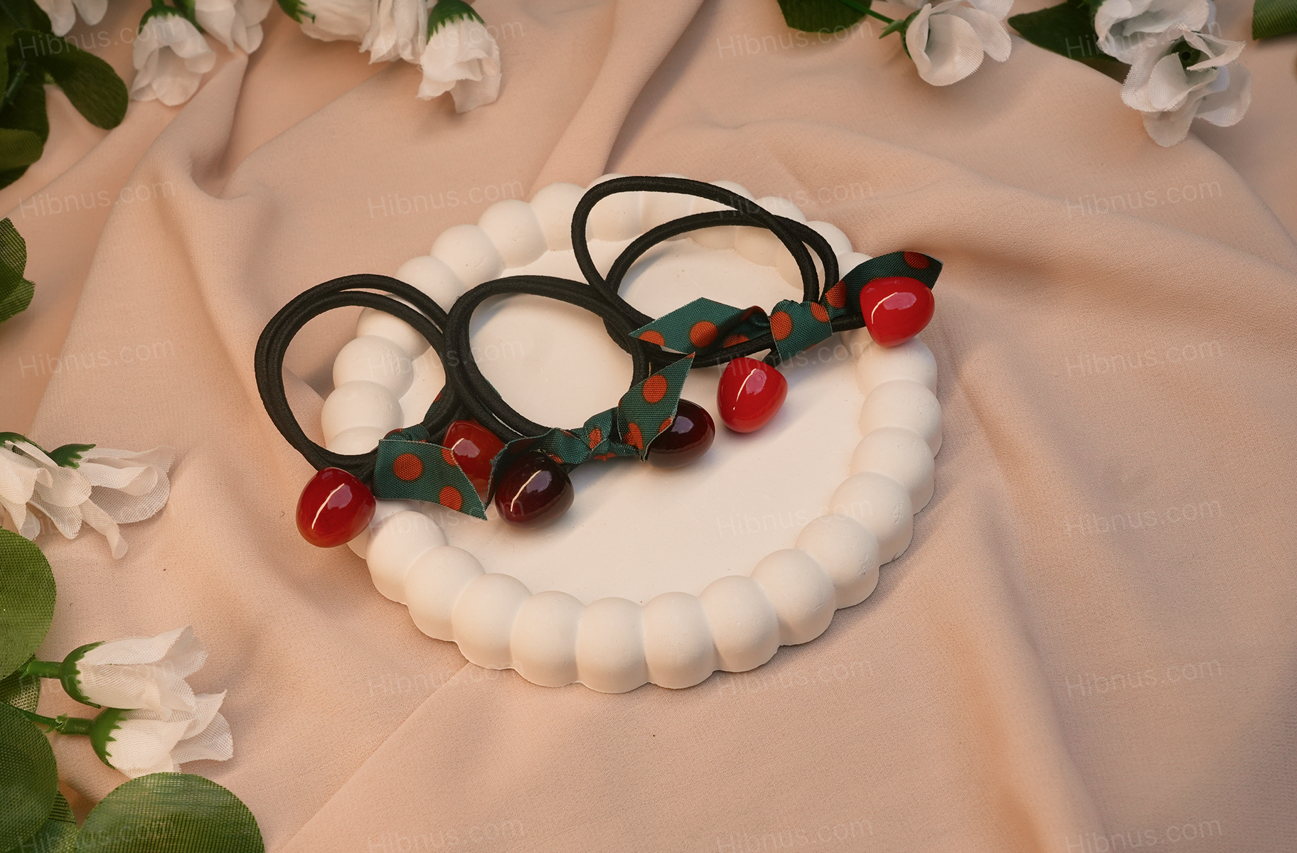 New cherry hair rope high elastic ponytail rubber band