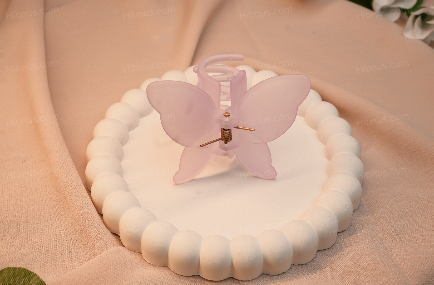 Frosted jelly color butterfly hair clip