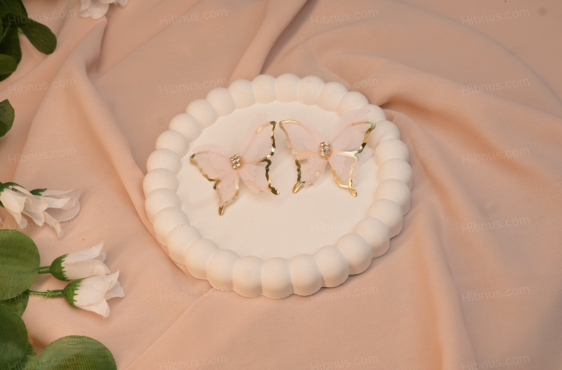 Silk yarn butterfly super fairy earrings