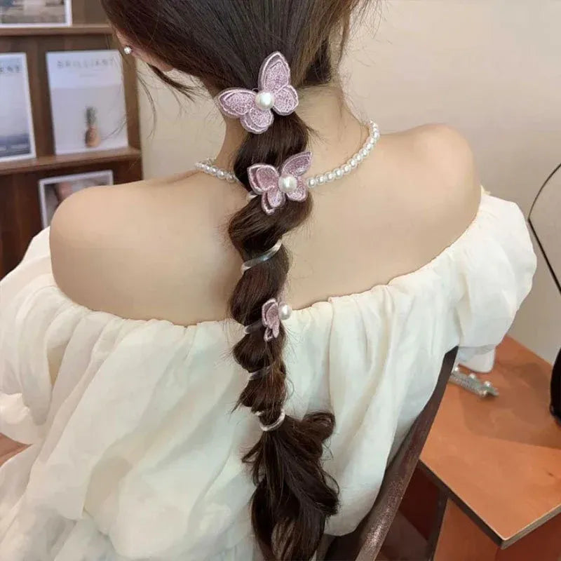 Butterflies ponytail braid hair rope