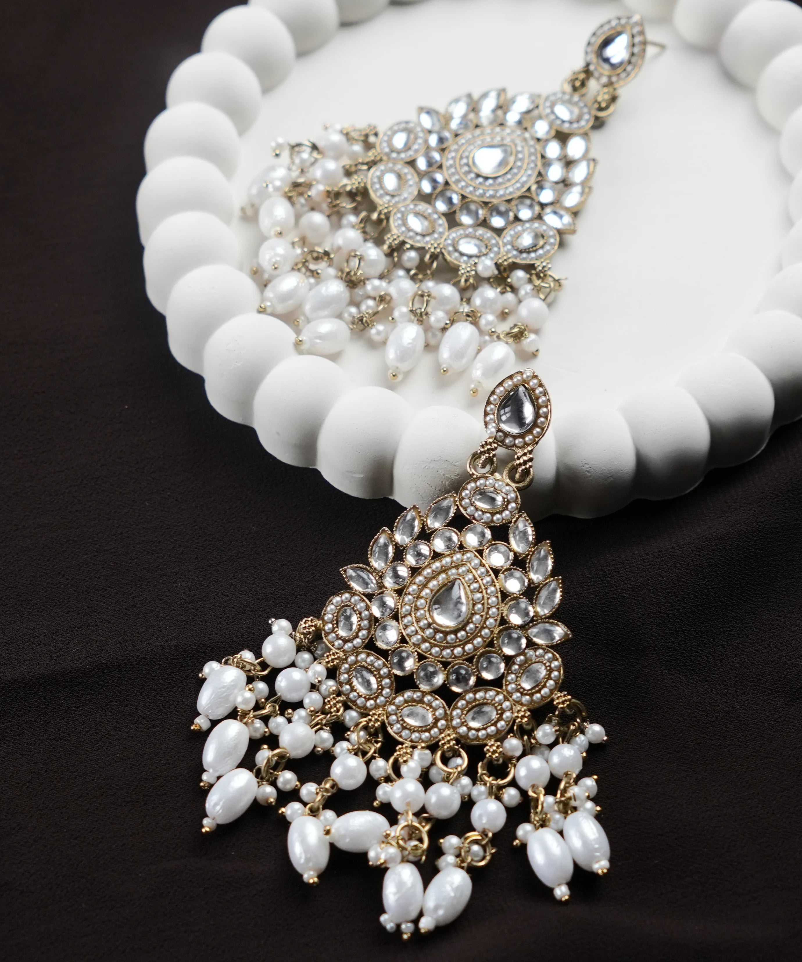 Royal Kundan Pearl Chandelier Earrings