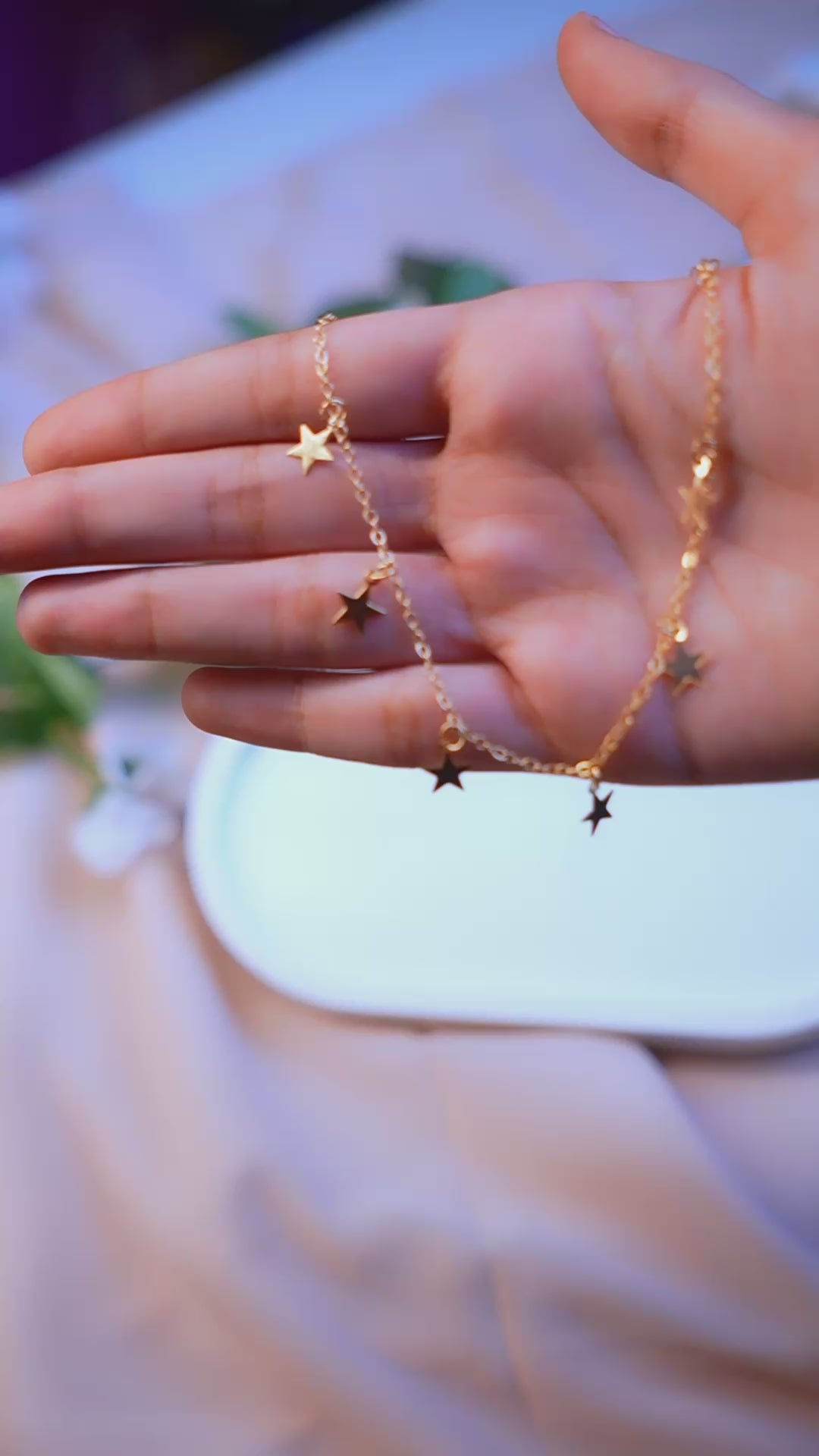 Delicate Gold Star Anklet