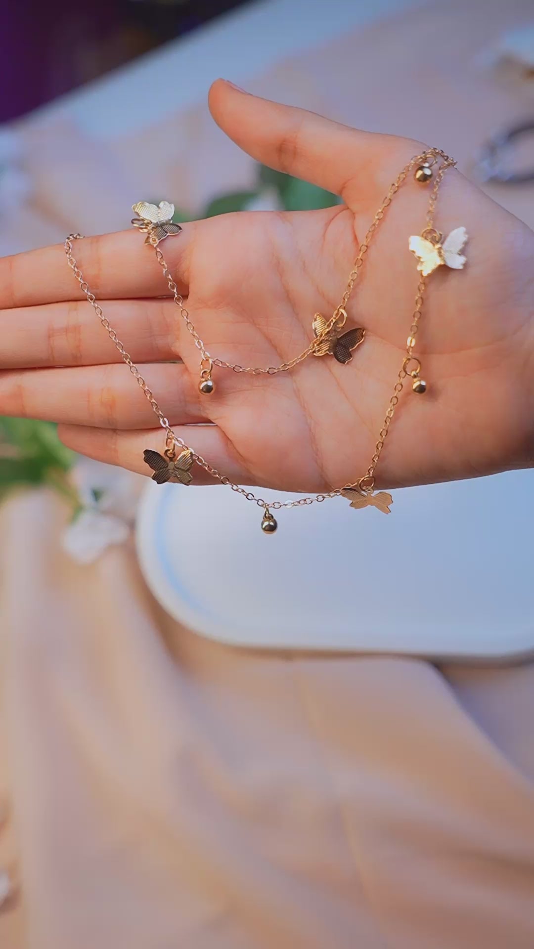 Golden Flutter Layered Necklace